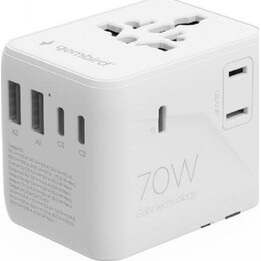Adaptador de energia de viagem 70w/branco tpa-2a3c70-01-w gembird