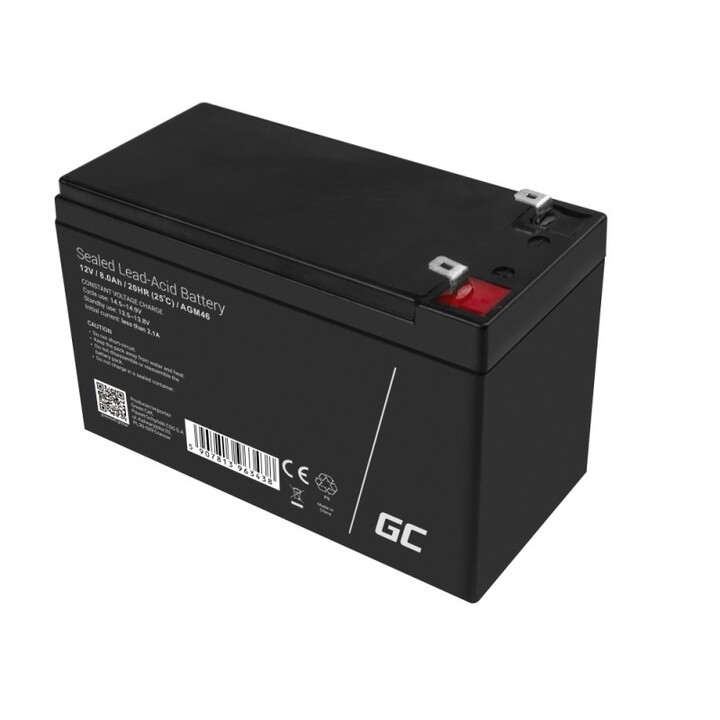 Batteria ricaricabile industriale Green Cell AGM46 al piombo sigillato (VRLA) da 8000 mAh e 12 V