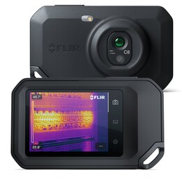 Câmera térmica FLIR One C8 preta, 320 x 240 pixels, tela LCD integrada