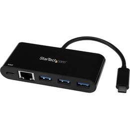 Startech Concentrador USB 3.0 USB-C de 3 Puertos con Ethernet Gigabit y Entrega de Alimentación de 60W