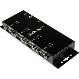 Hub adattatore seriale Startech da USB a RS232 DB9 a 4 porte – Guida DIN industriale e montaggio a parete