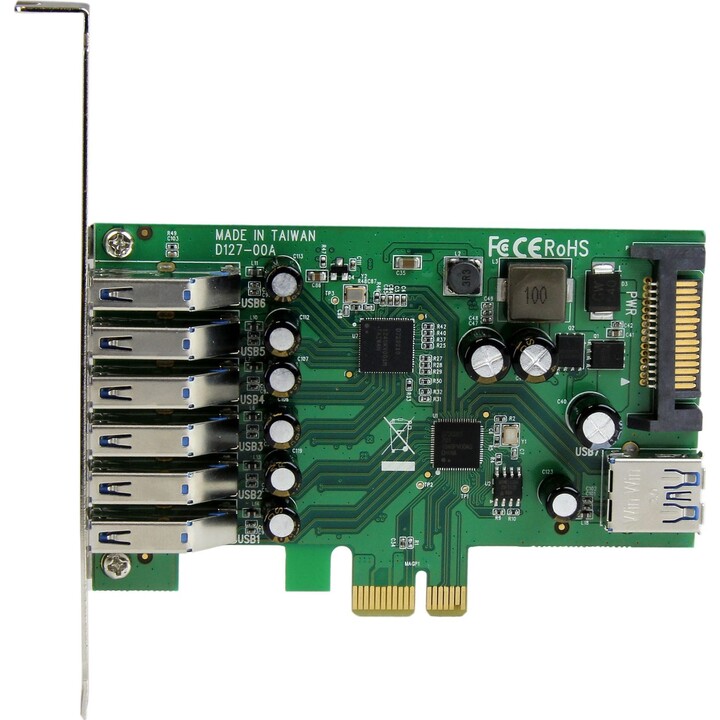 Adattatore per scheda PCI Express USB 3.0 (5 Gbps) Startech a 7 porte con profilo basso o completo