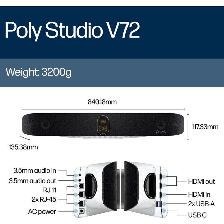 Système de visioconférence USB tout-en-un Poly Studio V72