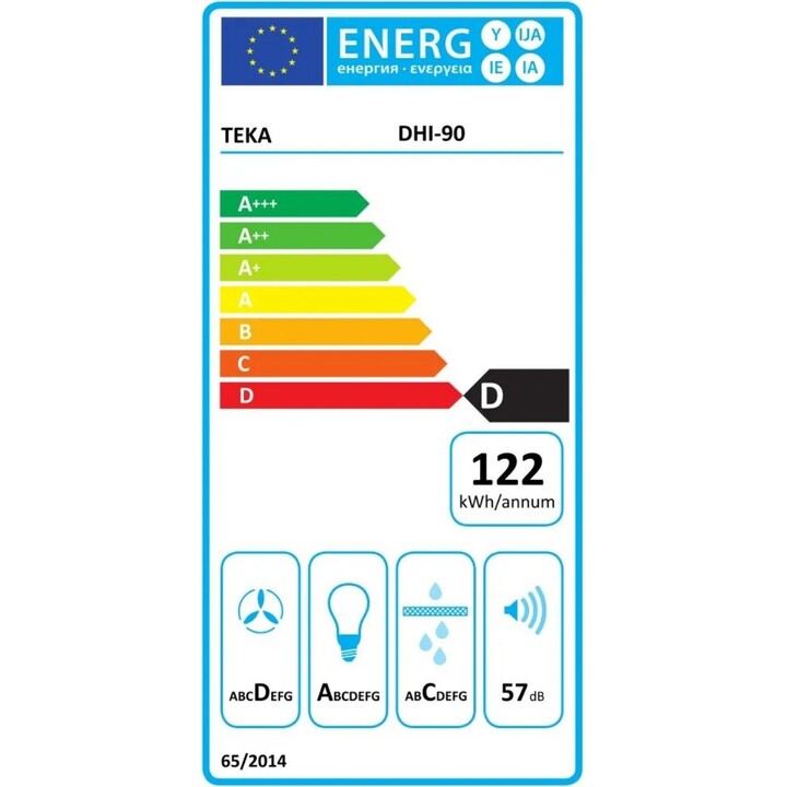 Teka Dhi 90 Built-in Hood 650 m3/h 90 cm Gray