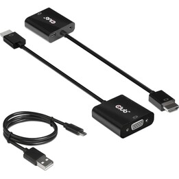 0,5 m HDMI tipo A (standard) VGA (D-Sub) Cavo video adattatore nero CLUB3D CAC-1302