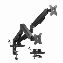 Braccio di montaggio per scrivania Gembird MA-DA2U-01 regolabile per doppio monitor con porte USB, 17"-32", nero