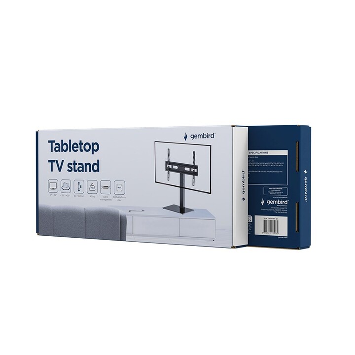 Supporto TV da tavolo Gembird TVS-D75S-01, 37" - 75", nero