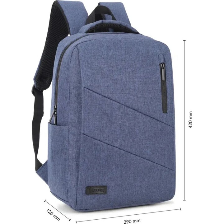 Zaino Subblim City per computer portatili fino a 15,6", porta USB, blu