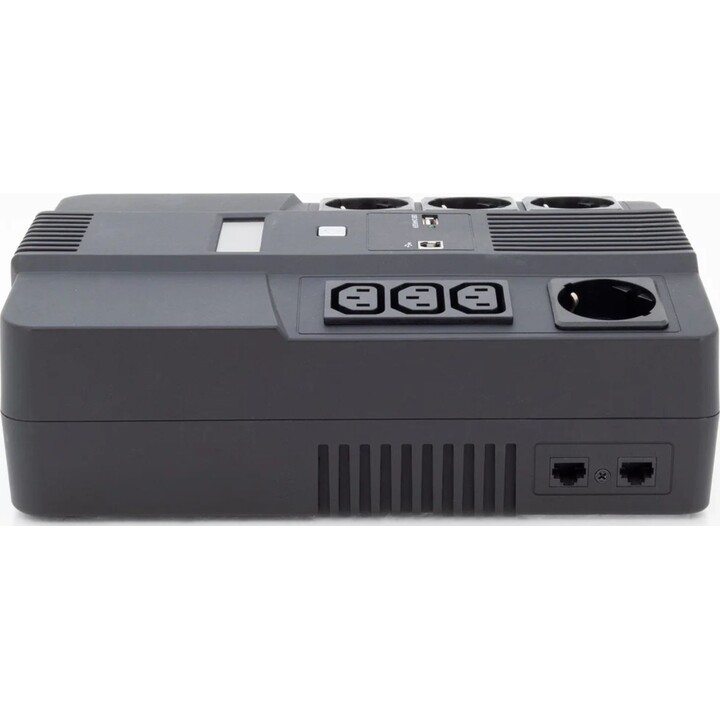 UPS Digitus All-in-One, 800 VA/480 W, LED 12 V/9 Ah x1, 4 connettori CEE 7/7, 3 connettori IEC C13, USB, RJ45