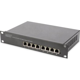 Digitus 8-Port Gigabit Ethernet PoE Switch, 10-inch, 80W PoE Budget