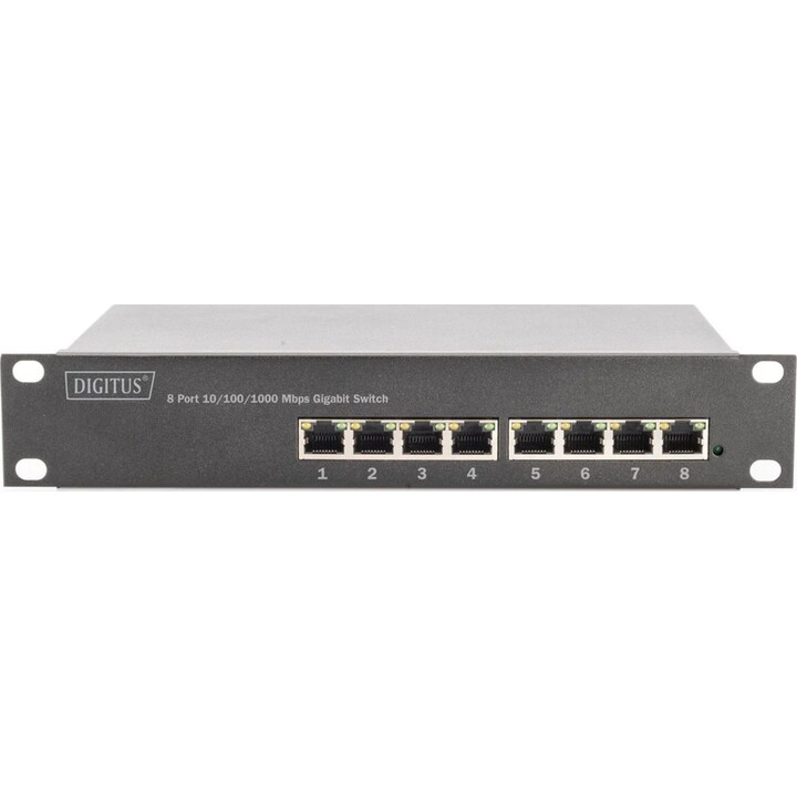 Digitus L2 Managed Gigabit Ethernet PoE Switch, 8 PoE Ports, 10-inch, 80W PoE Budget
