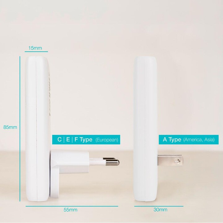 Chargeur de voyage USB + Type-C / GaN 65 W / PD + QC / Blanc / TQWC-GANSL65W1A1C / Tooq