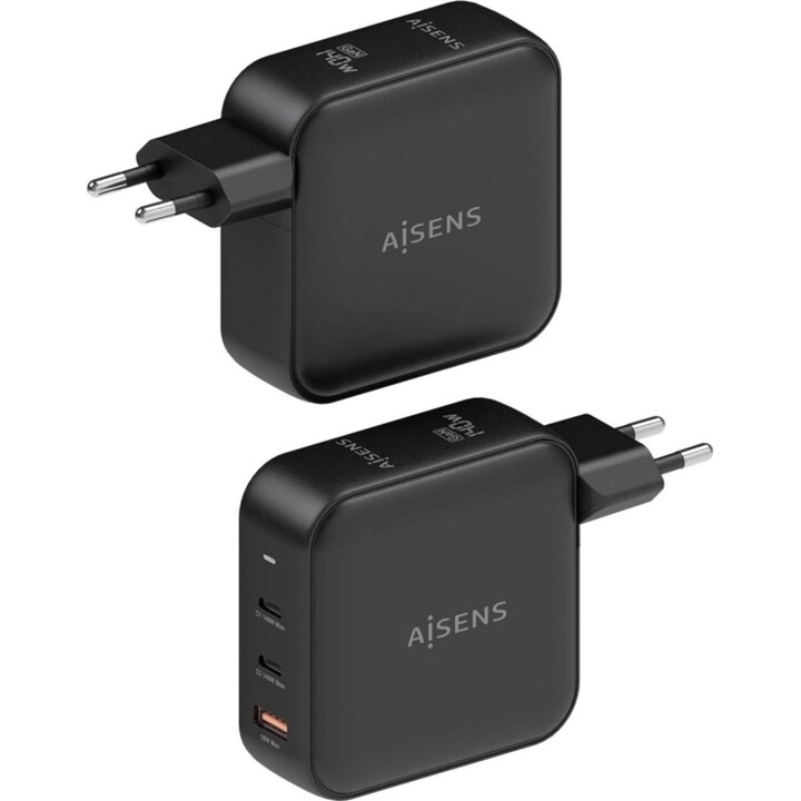 Caricabatterie Aisens GaN USB-C PD3.1 140W per caricare laptop, telefoni, fotocamere e tablet, nero