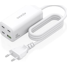 Carregador de mesa Aisens Gan 100W, 3xUSB-C PD3.0 QC4.0 QC5.0, 1xUSB-A QC3.0, branco