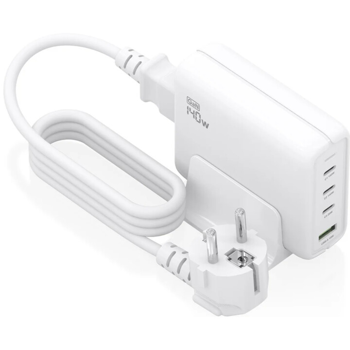 Aisens Cargador Sobremesa Gan 140W, 3xUSB-C PD3.1 QC4.0 QC5.0, 1xUSB-A QC3.0, Blanco