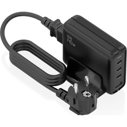 Aisens Desktop-Ladegerät Gan 140 W, 3 x USB-C PD3.1 QC4.0 QC5.0, 1 x USB-A QC3.0, Schwarz