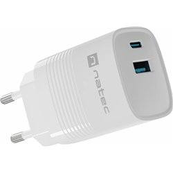 Natec Ribera Gan charger 1x Usb-A + 1x Usb-C, white