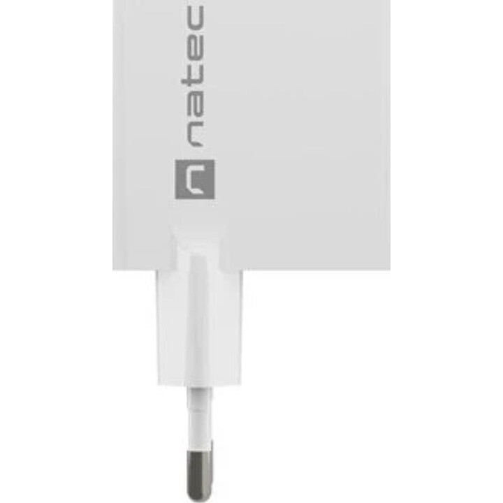 Natec Ribera Cargador Gan 45w Pd3.0 Qc3.0 1x USB-A + 1x USB-C Blanco