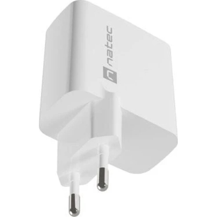 Natec Ribera Chargeur Gan 45w Pd3.0 Qc3.0 1x USB-A + 1x USB-C Blanc