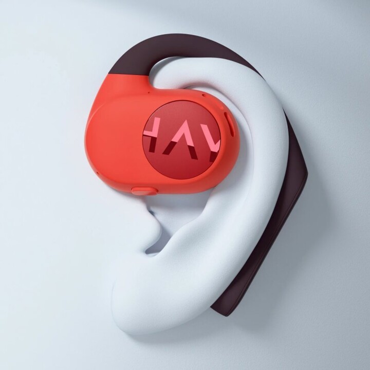 Haylou PurFree OW01 Preto/Vermelho - Fones de ouvido de condução óssea e Bluetooth