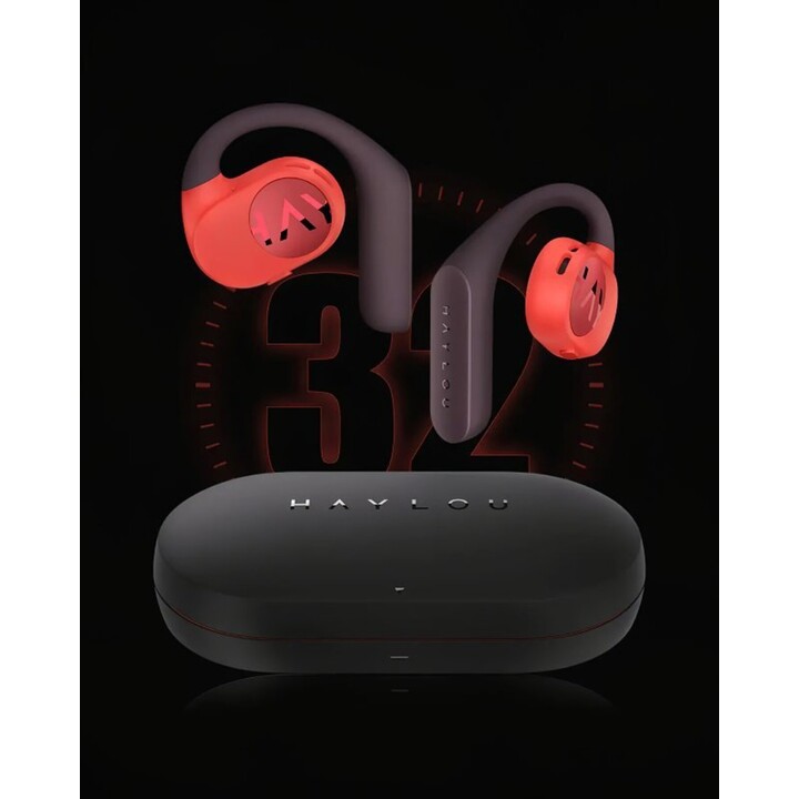 Haylou PurFree OW01 Preto/Vermelho - Fones de ouvido de condução óssea e Bluetooth