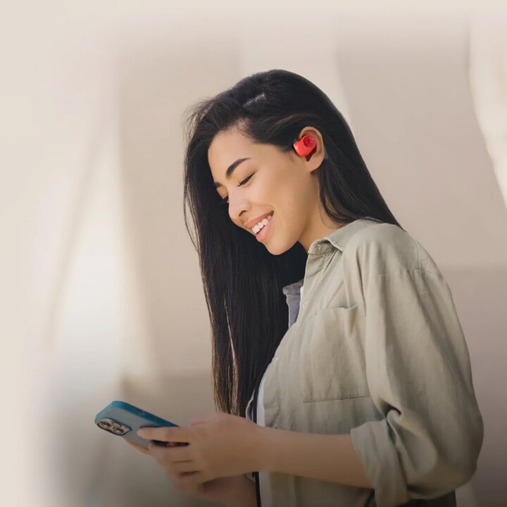 Haylou PurFree OW01 Preto/Vermelho - Fones de ouvido de condução óssea e Bluetooth