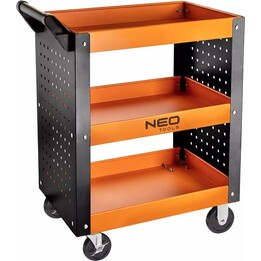 Neo Tools 84-229, Workshop Tool Trolley with Wheels and Drawers, Steel Structure, Black/Orange