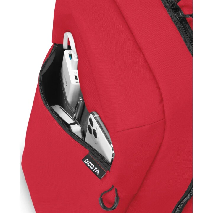 Mochila para laptop Dicota D32121 Rpet, vermelha, 16 polegadas