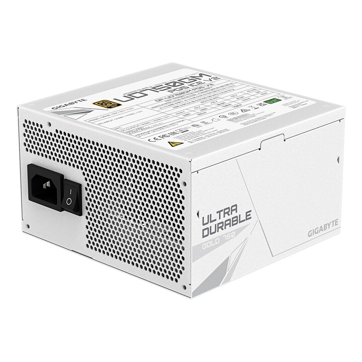 GIGABYTE UD750GM PG5 V2 ICE Fuente de Alimentación – PCIe Gen 5.1, 80 PLUS Gold, Diseño completamente modular, Ventilador de 120