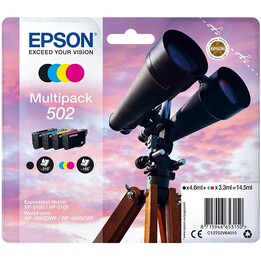CARTUCHO EPSON 502 MULTIPACK EXPRESSION HOME XP-5100 / XP-5105 / WORKFORCE WF-2860 / WF-2865