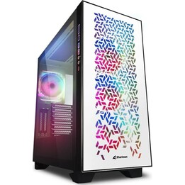 Sharkoon Elite Shark CA300H E-ATX Tour PC en verre trempé USB-C ARGB Blanc