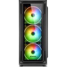 Sharkoon TK4 RGB PC Tower mit gehärtetem Glas und USB 3.1 – Schwarz