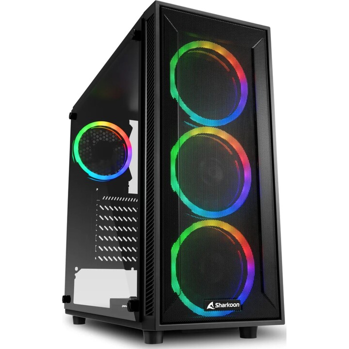 Torre PC Sharkoon TG4M RGB Cristal Templado USB 3.0 Negra