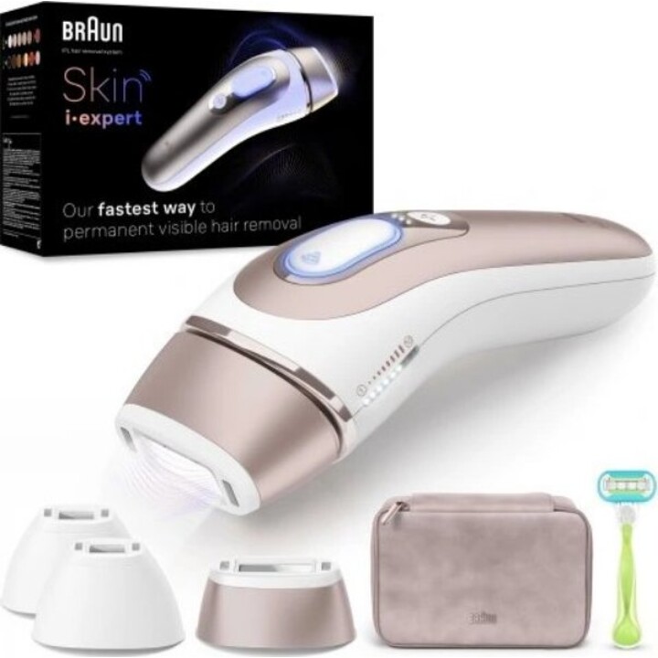 Depiladora Skin I-Expert Braun PL7147 Luz pulsada intensa (IPL) Oro Rosa Blanco