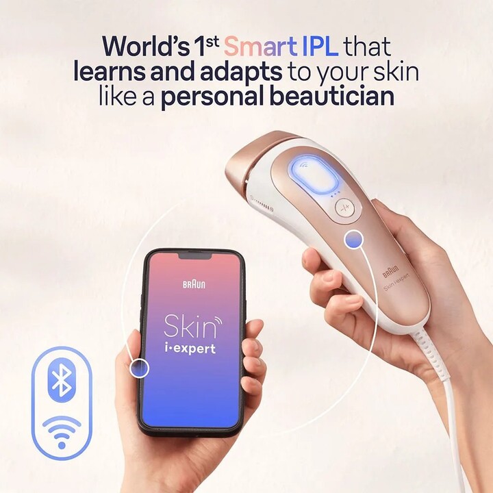 Depiladora Skin I-Expert Braun PL7147 Luz pulsada intensa (IPL) Oro Rosa Blanco