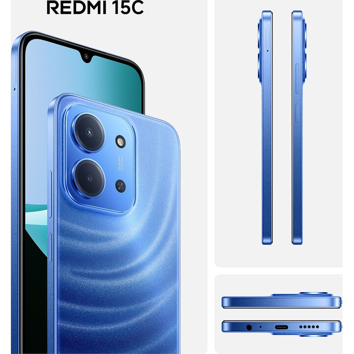 Xiaomi Redmi 15C, 128GB, 6GB RAM, 6.9 HD+, MediaTek Helio G81-Ultra, 6000 mAh, Blue