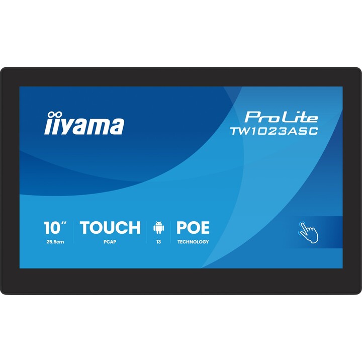 iiyama TW1023ASC-B3P Écran d'affichage dynamique En forme de kiosk 25,6 cm (10.1") Wifi 385 cd/m² WXGA Noir Écran tactile Intégr