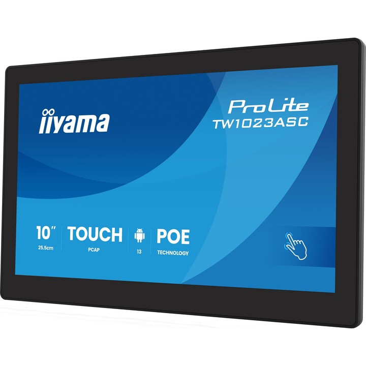 iiyama TW1023ASC-B3P visualizzatore di messaggi Design chiosco 25,6 cm (10.1") Wi-Fi 385 cd/m² WXGA Nero Touch screen Processore