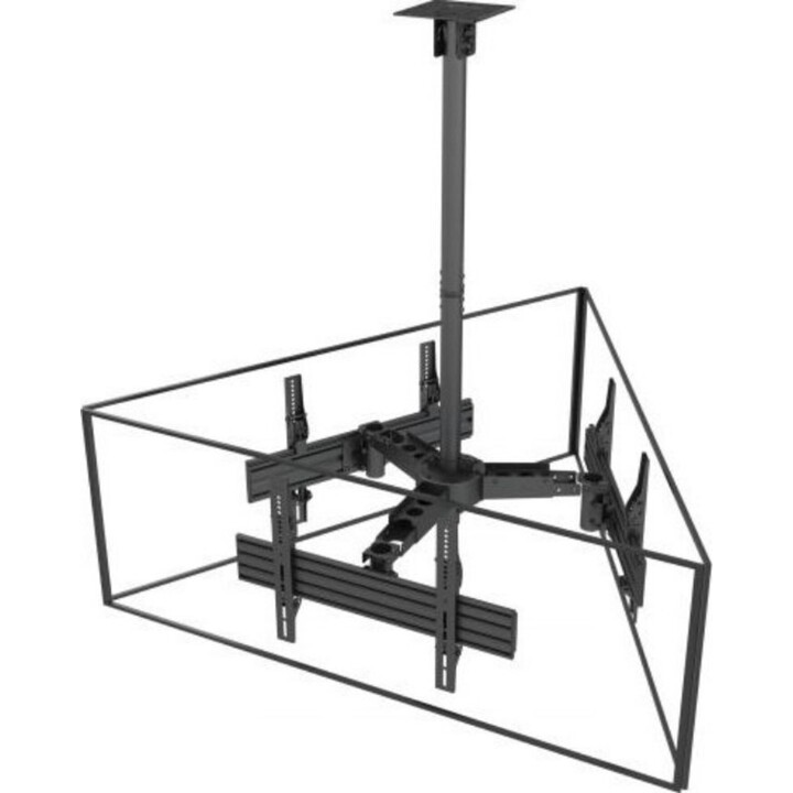 Equip 32"-65" Ceiling mount for 3 screens, 30 kg each, 2 joints, black