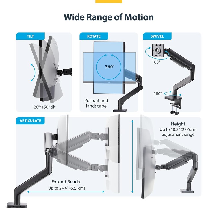 STARTECH Soporte de sobremesa VESA para monitor curvo de 49" Ultrawide 32:9