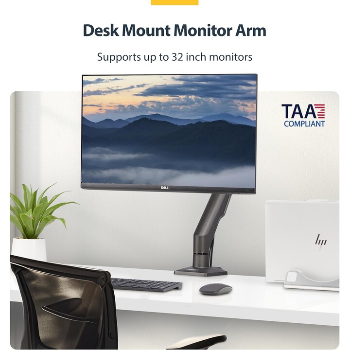 Braccio per monitor a movimento completo con montaggio a tavolo, fino a 32" - H1M1Ag2-Monitor-Arm