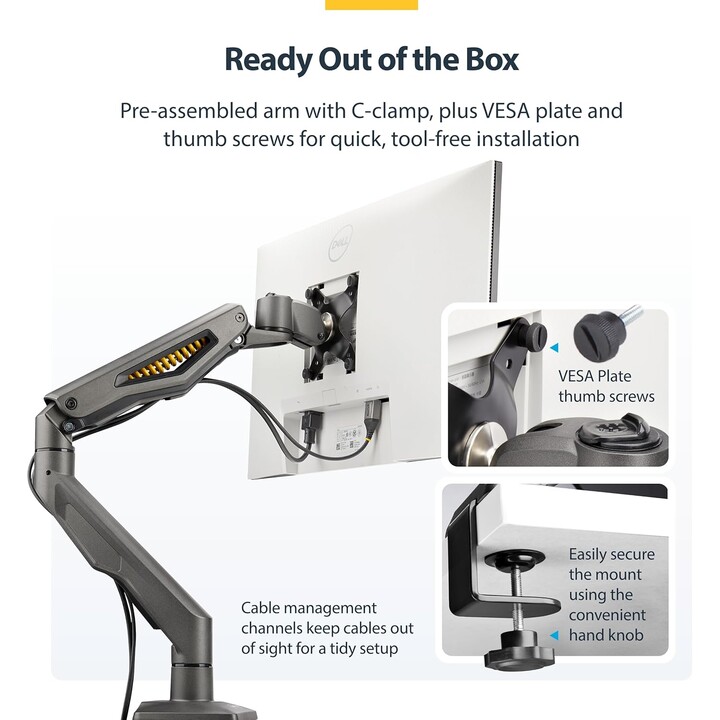Braccio per monitor a movimento completo con montaggio a tavolo, fino a 32" - H1M1Ag2-Monitor-Arm