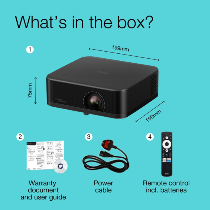 Epson V11HB73140 Vidéoprojecteur à focale standard 700 ANSI Lumens 3LCD 4K (4096x2400) Noir