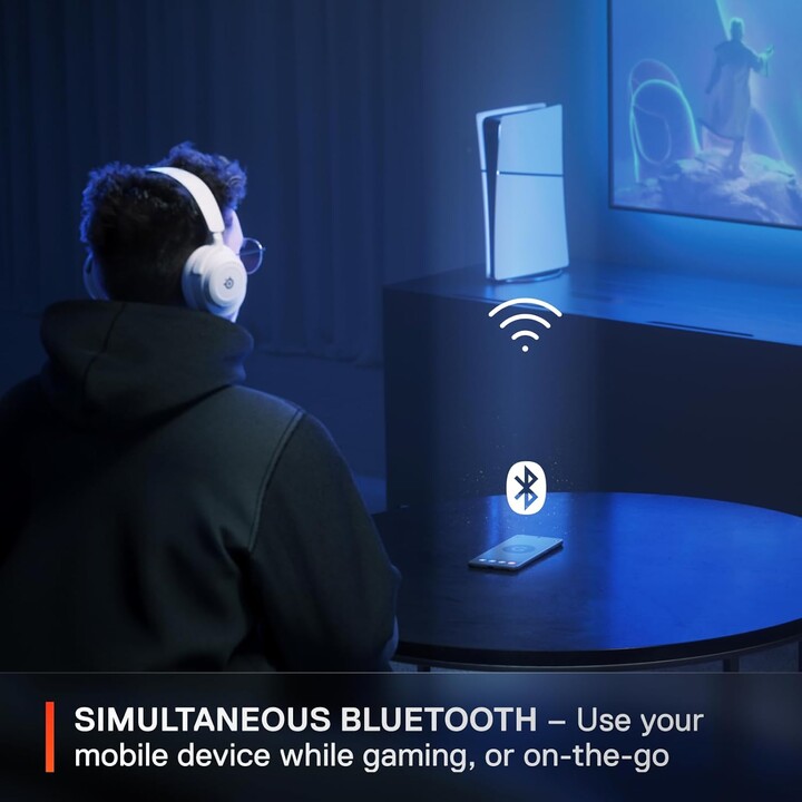 Steelseries Arctis Nova 7p White Kabellose Kopfhörer Kopfband Gaming Bluetooth Blau, Weiß