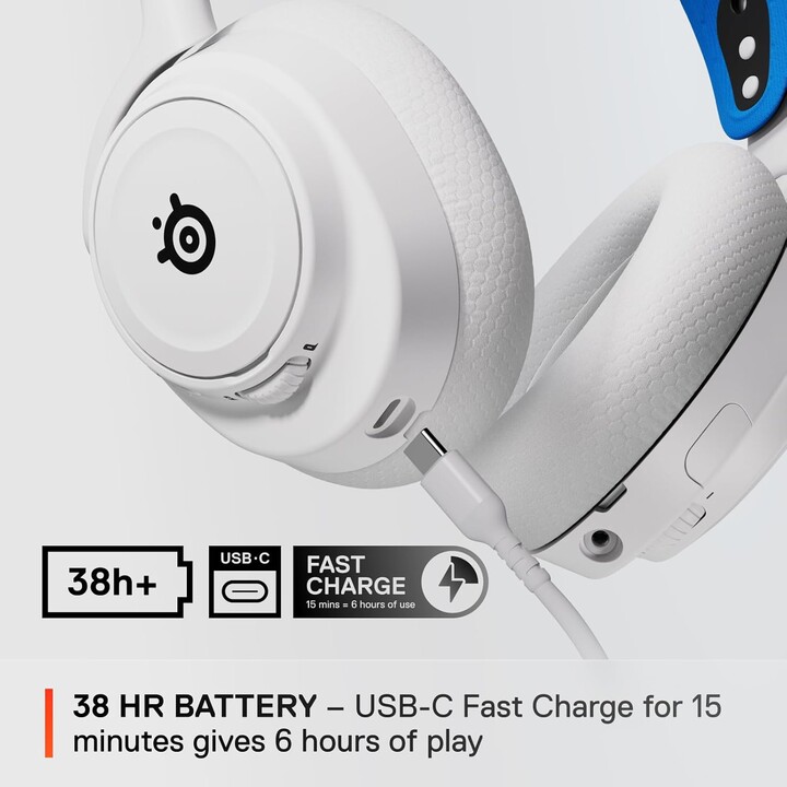 Steelseries Arctis Nova 7p White Kabellose Kopfhörer Kopfband Gaming Bluetooth Blau, Weiß