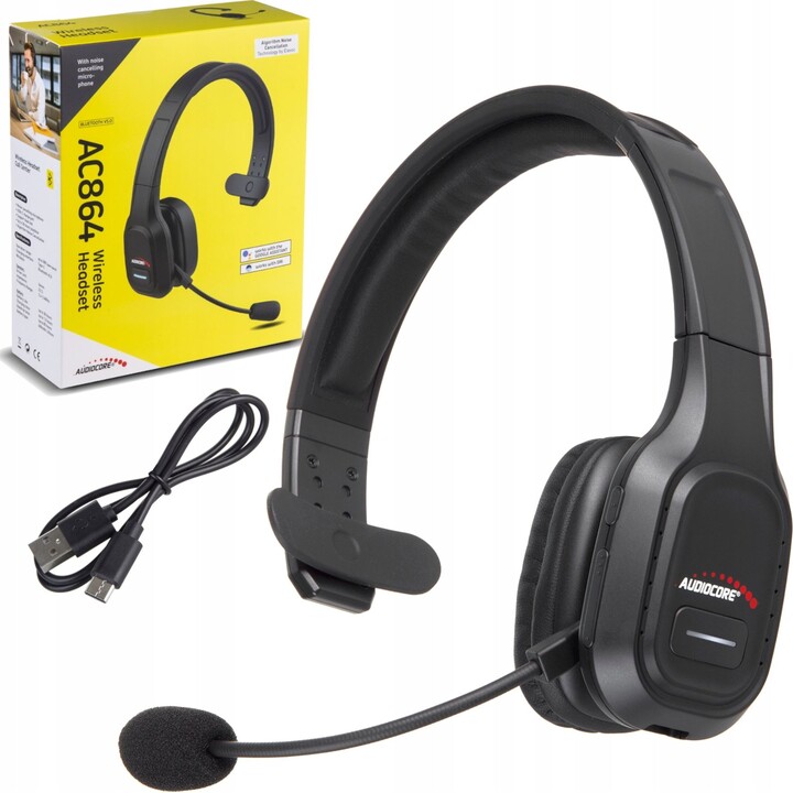 Audiocore AC864 Bluetooth-Headset Callcenter schwarz
