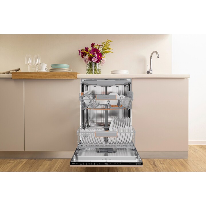 Gorenje GV663B65XXL, Lavavajillas bajo encimera extra grande para 14 cubiertos Clase D con función rápida, Inox
