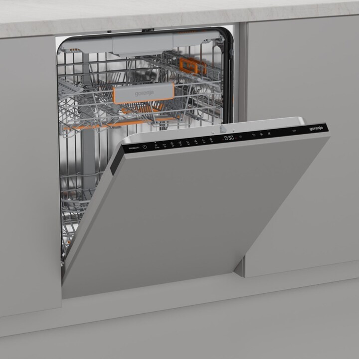 Gorenje GV663B65XXL, Lavavajillas bajo encimera extra grande para 14 cubiertos Clase D con función rápida, Inox