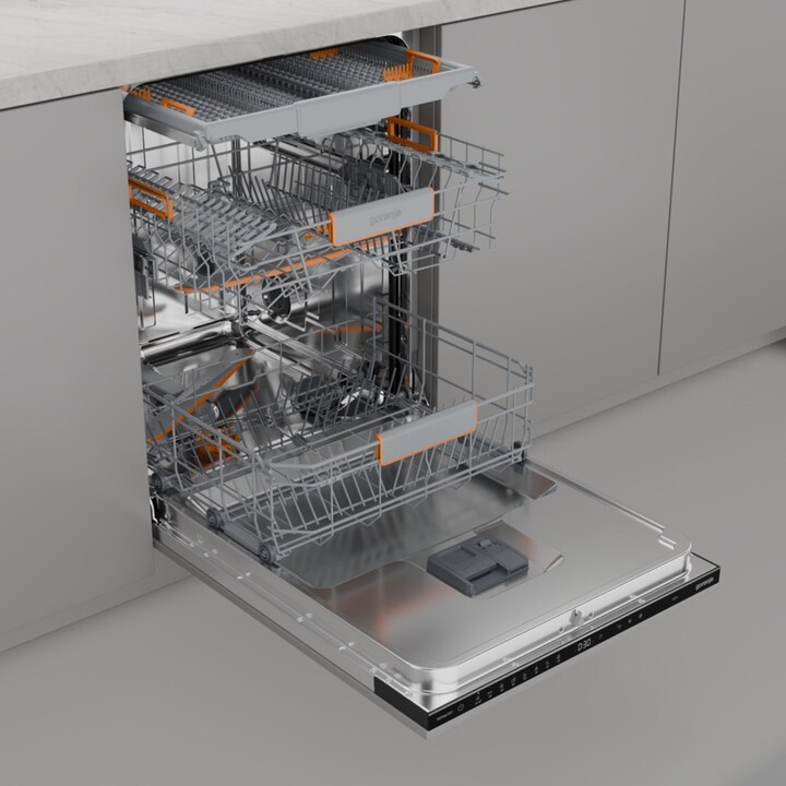 Gorenje GV663B65XXL, Lavavajillas bajo encimera extra grande para 14 cubiertos Clase D con función rápida, Inox