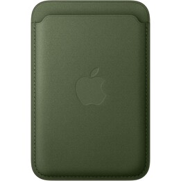 Portefeuille fin tressé avec MagSafe pour iPhone - Moss
